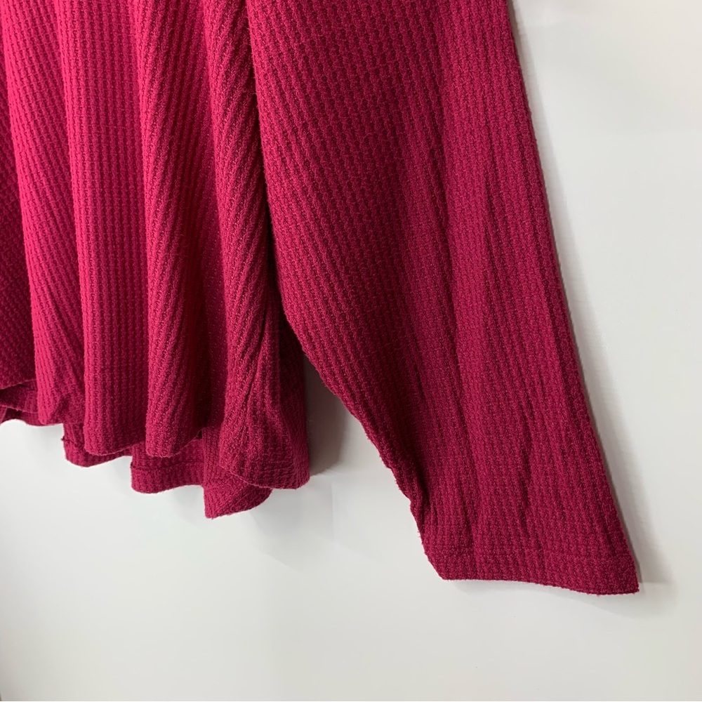 Workshop Republic Clothing Red Magenta Waffle Knit Sweater Soft Cozy & Stretchy - Picture 6 of 16